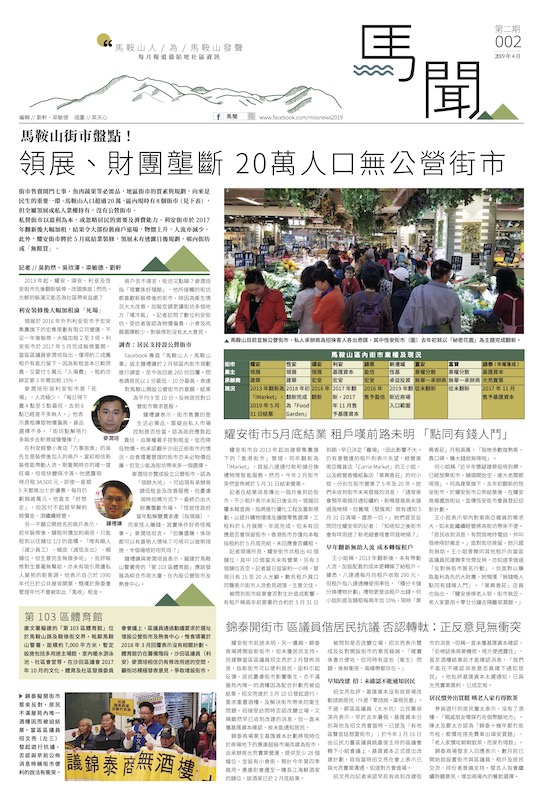 第 2 期 – 馬鞍山街市盤點!領展、財團壟斷，20 萬人口無公營街市